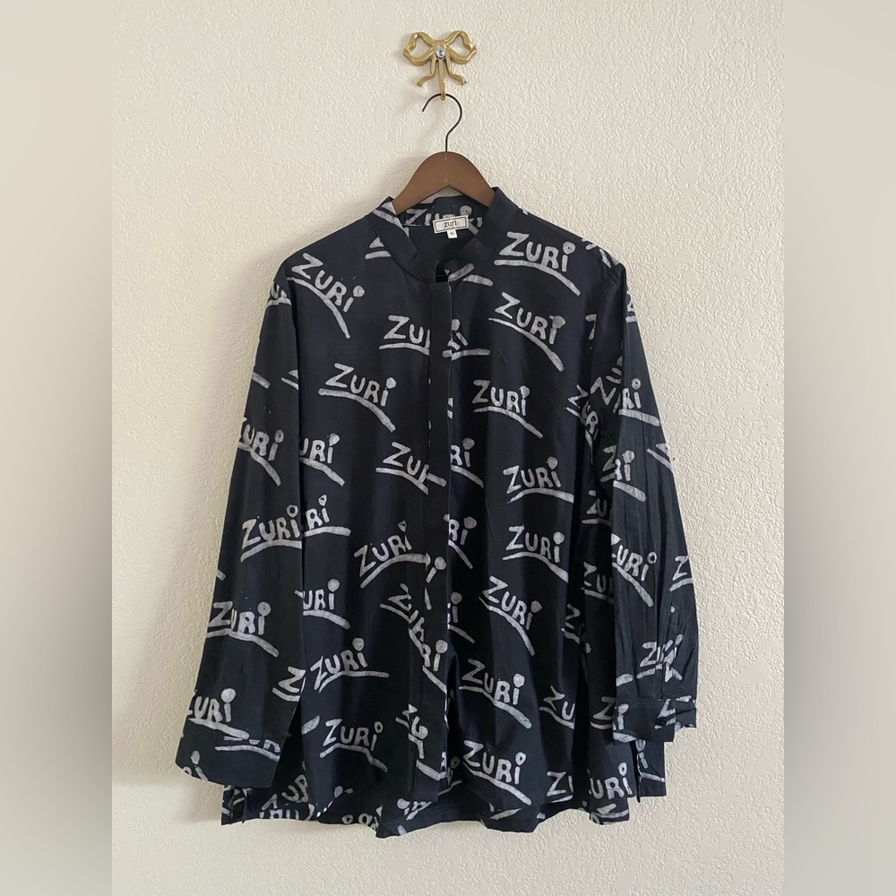 Zuri Women’s Size XL Household Name Long Sleeve Shirt 100% Cotton Button Front